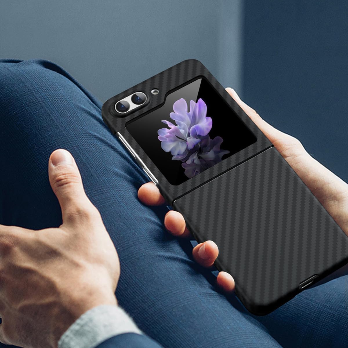 Piblue Samsung Z Flip 5 Carbon Case | Black Piblue Samsung Z Flip 5 Carbon Case | Black
